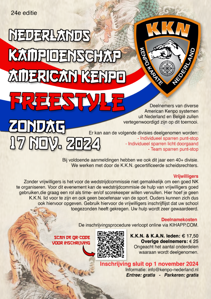 NK American Kenpo Freestyle zondag 17 november 2024